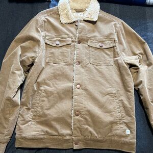 Men's Brown Sherpa-Lined Jacket